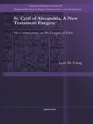 cover image of St. Cyril of Alexandria, a New Testament Exegete